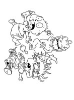 A coloring page of the rugrats